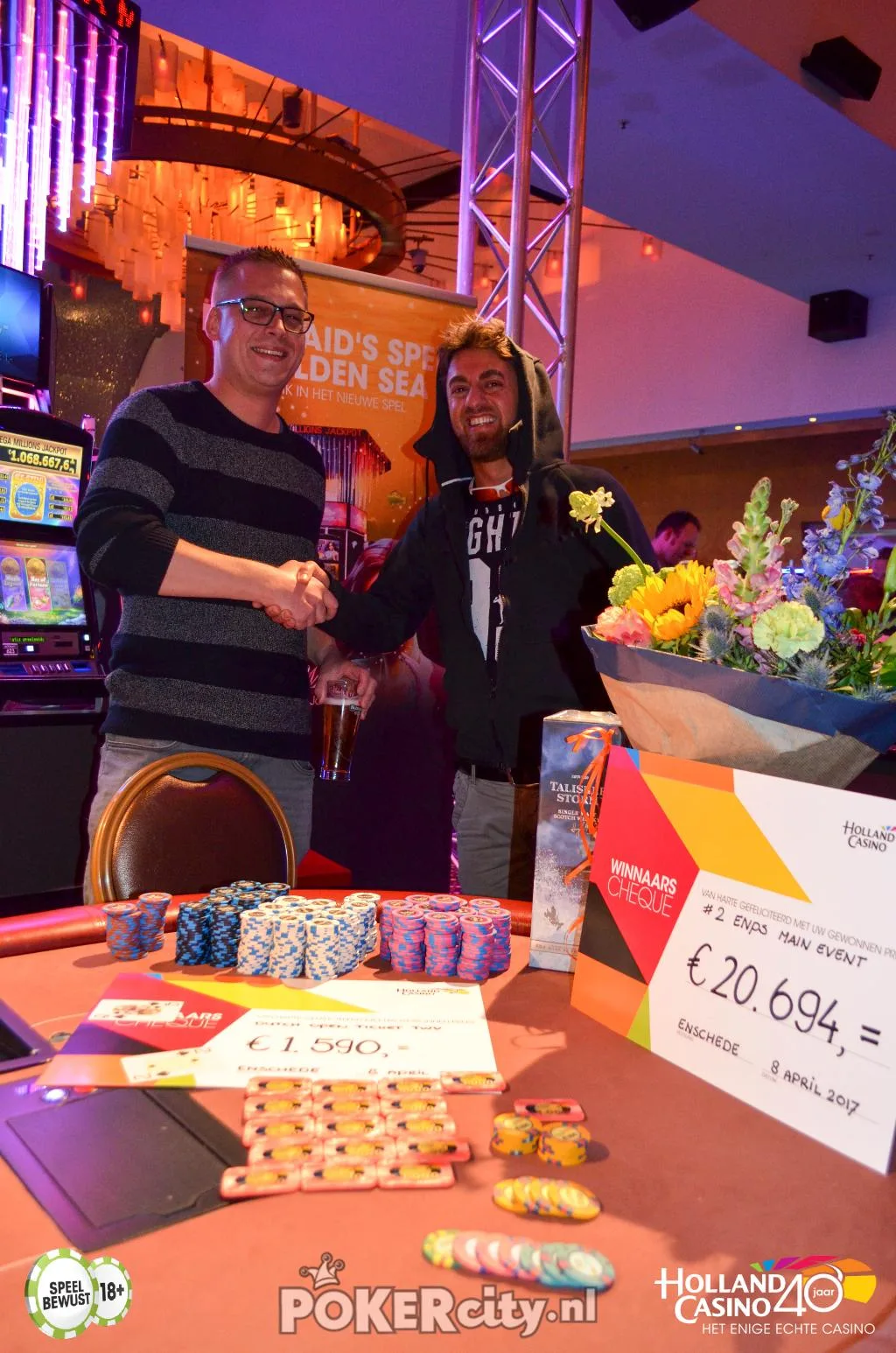 Runner-up (again) en winnaar | 2017/04 - Enschede Poker Series - €500 NLHE Main Event Single Re-entry 